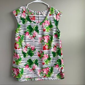 Merona Striped Floral Blouse S